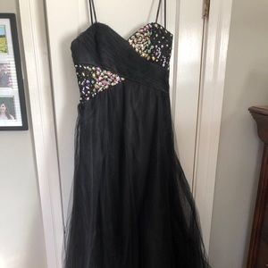Black sequined formal dress